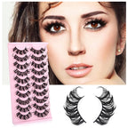 10-pair fluffy faux-mink false eyelash set