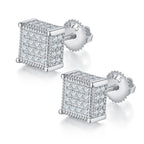 S925 silver moissanite mini cube stud earrings