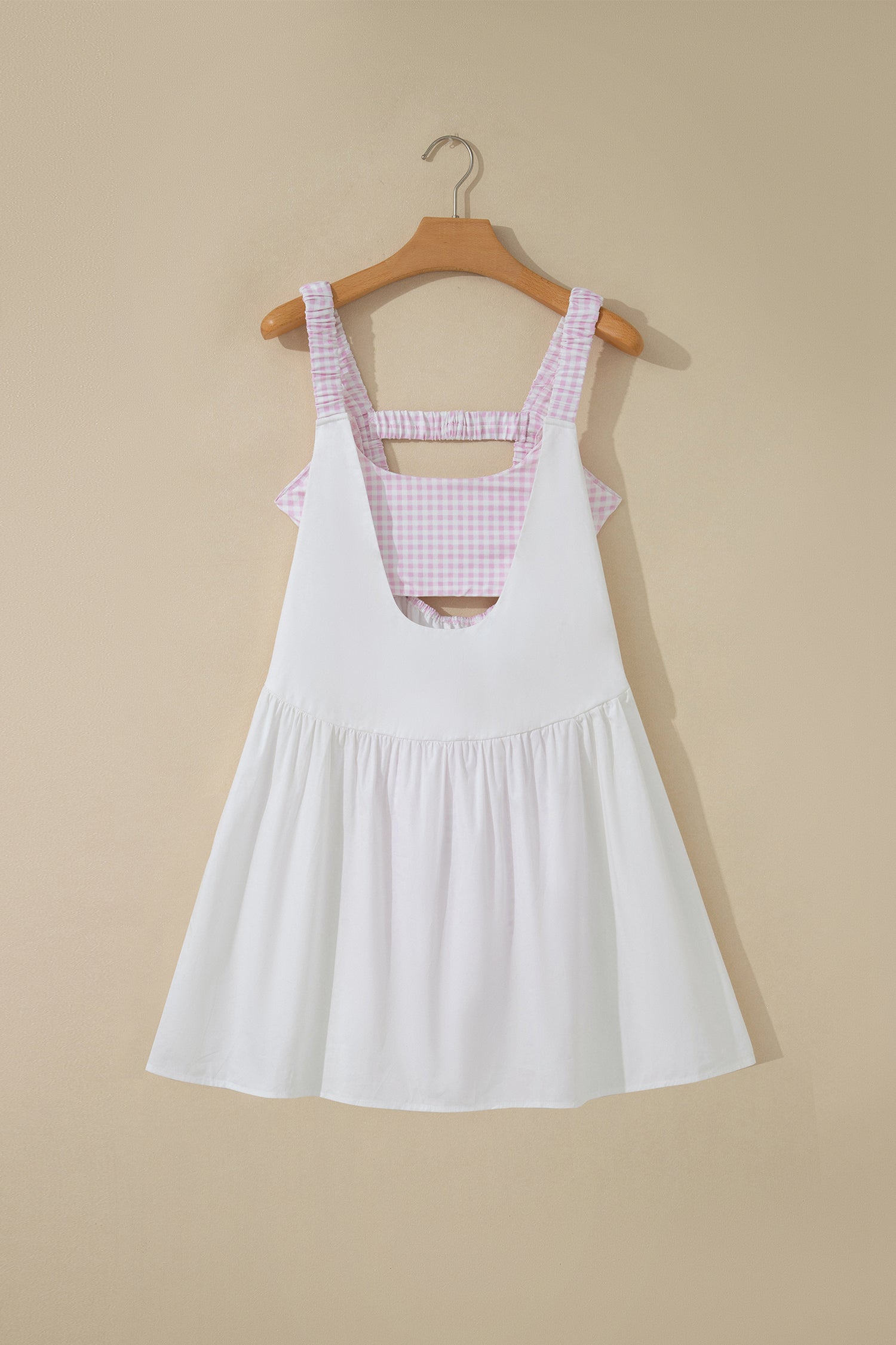 Racing Red Gingham Color-Block Mini Dress
