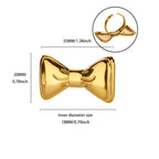 18K gold-color turquoise geometric stainless steel ring