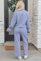Beau Blue Velvet-Bow Pajama Set