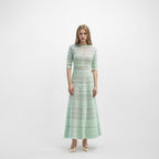 Women's mint crochet short-sleeve maxi dress