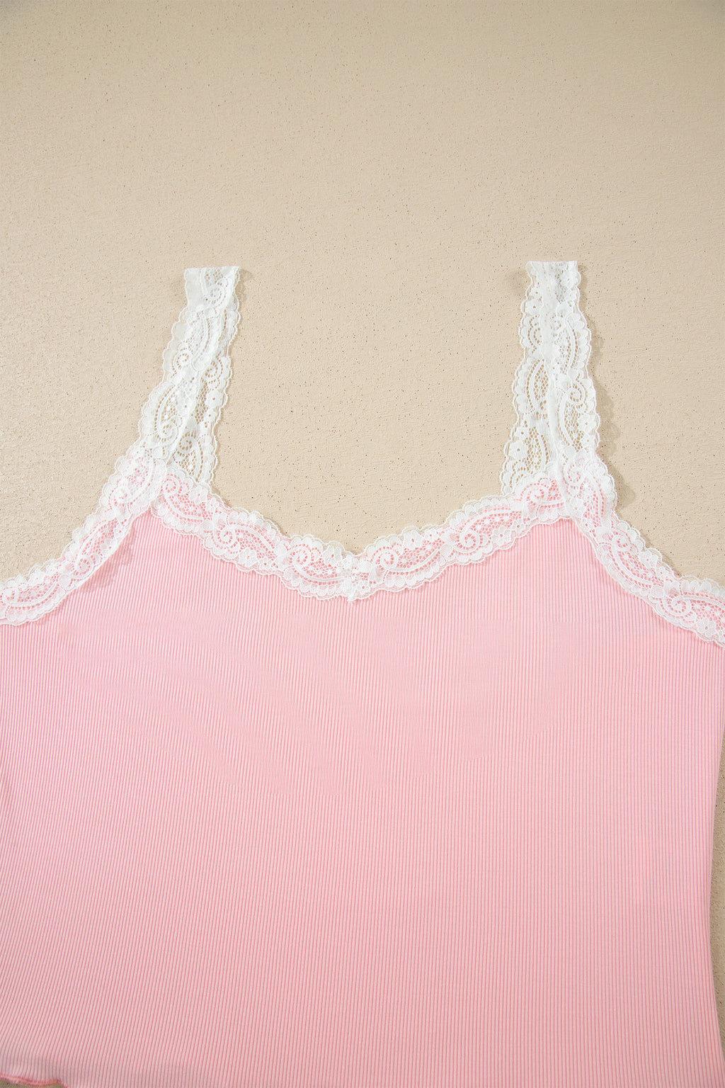 Pink Ribbed Knit Floral Pajama Set