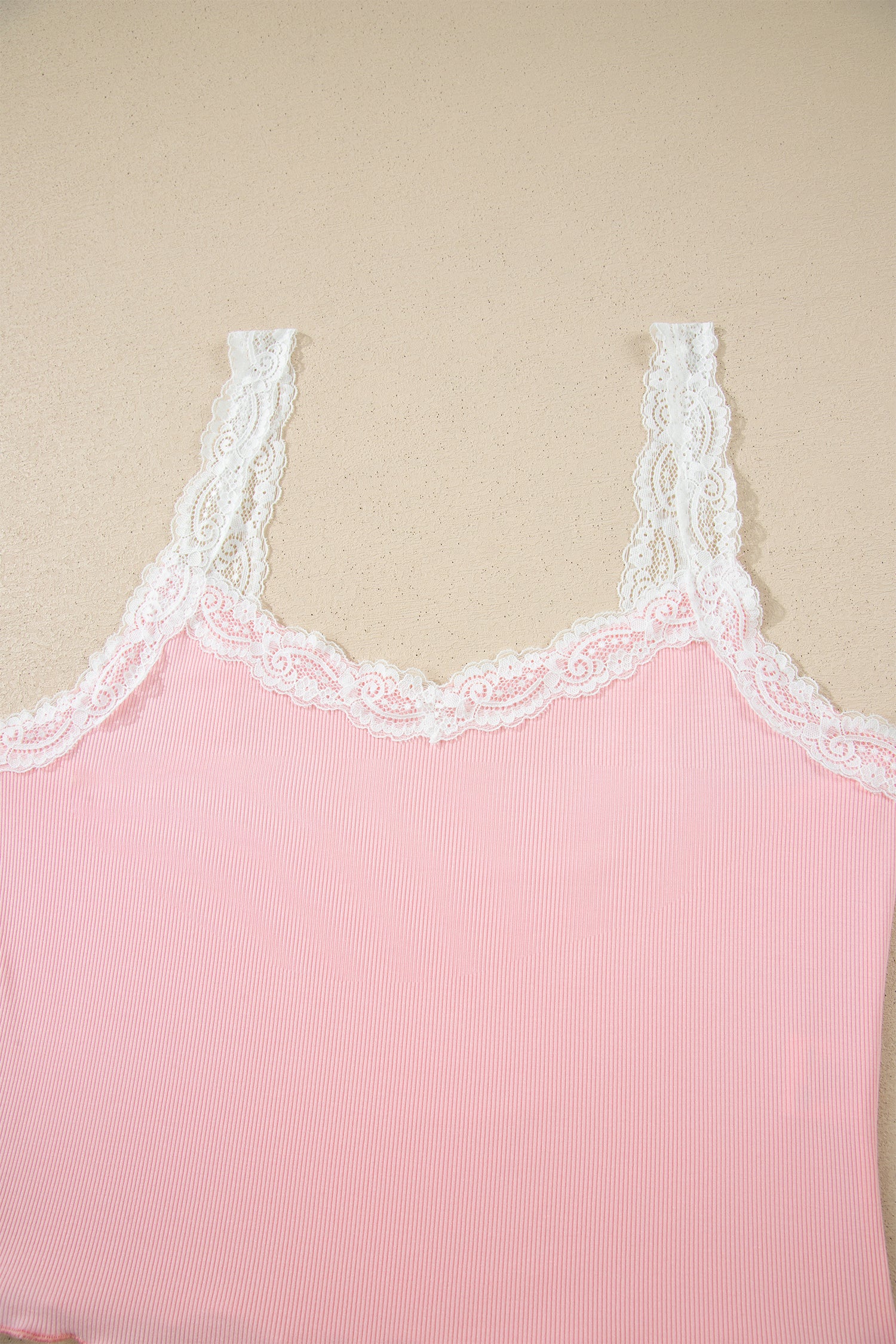 Pink Ribbed Knit Floral Pajama Set