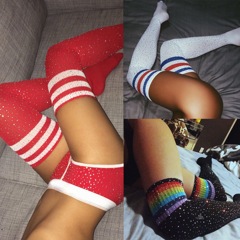 Rhinestone Knee Stockings Lingerie