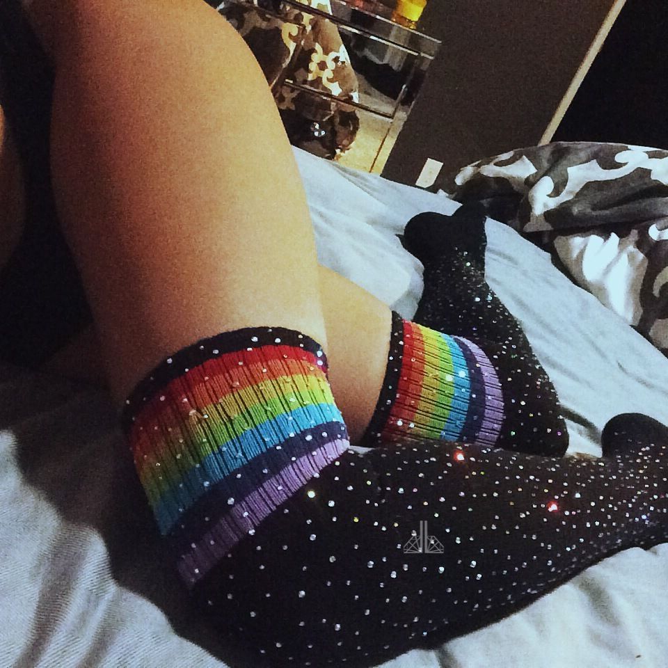 Rhinestone Knee Stockings Lingerie