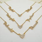 Personalized multi-name heart stainless steel necklace