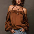 Women's off-shoulder satin top