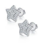 S925 silver moissanite double-star stud earrings