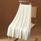 High-waist pleated midi skirt