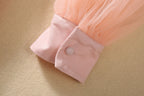 Pink sheer long sleeve cuff with small button detail