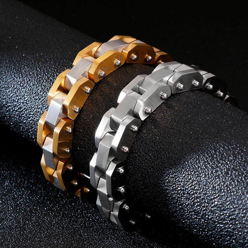 Men's geometric stainless steel bracelet