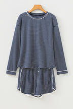 Blue Stripe Long-Sleeve Pajama Set