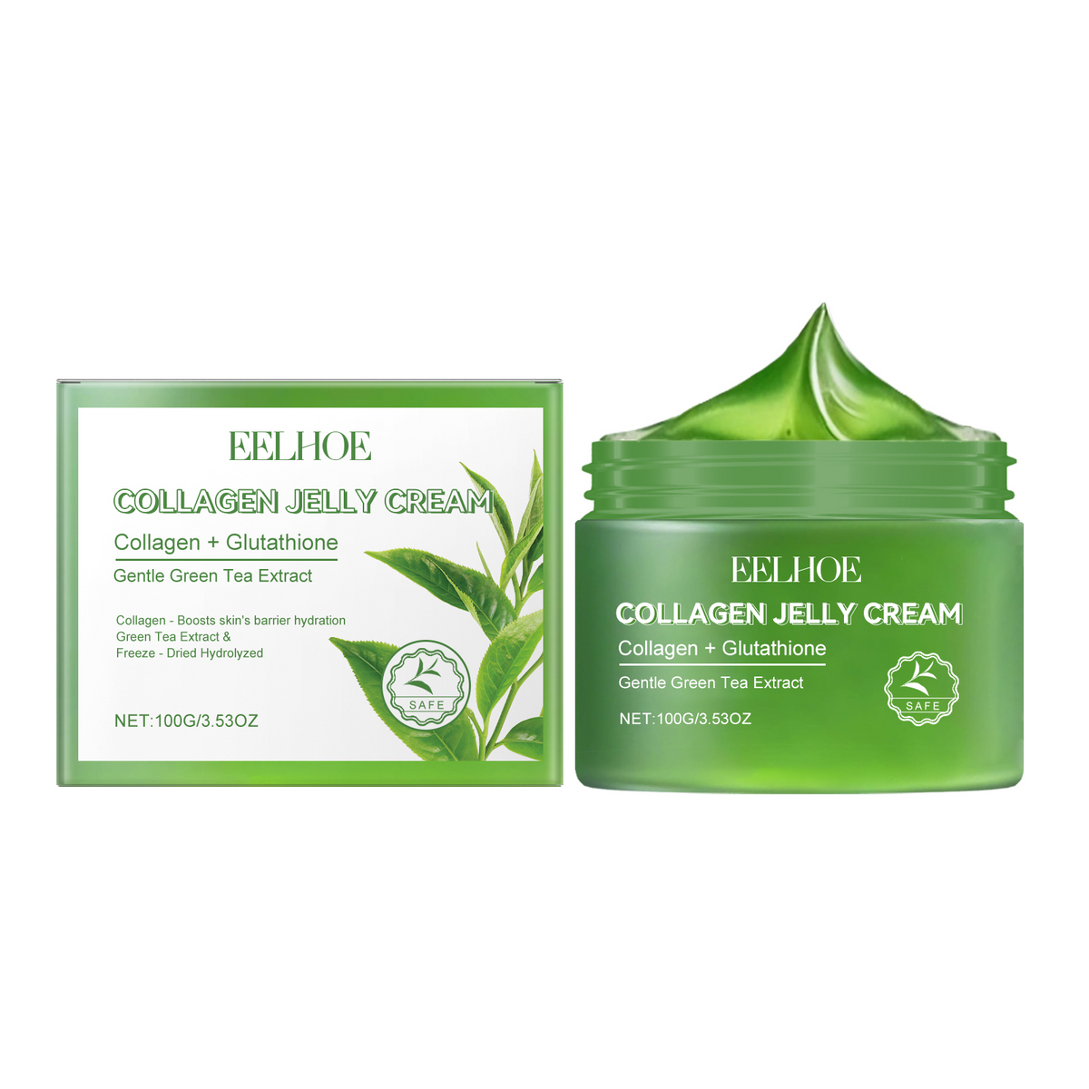 Green tea collagen moisturizing jelly cream