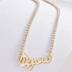Personalized zircon name stainless steel necklace