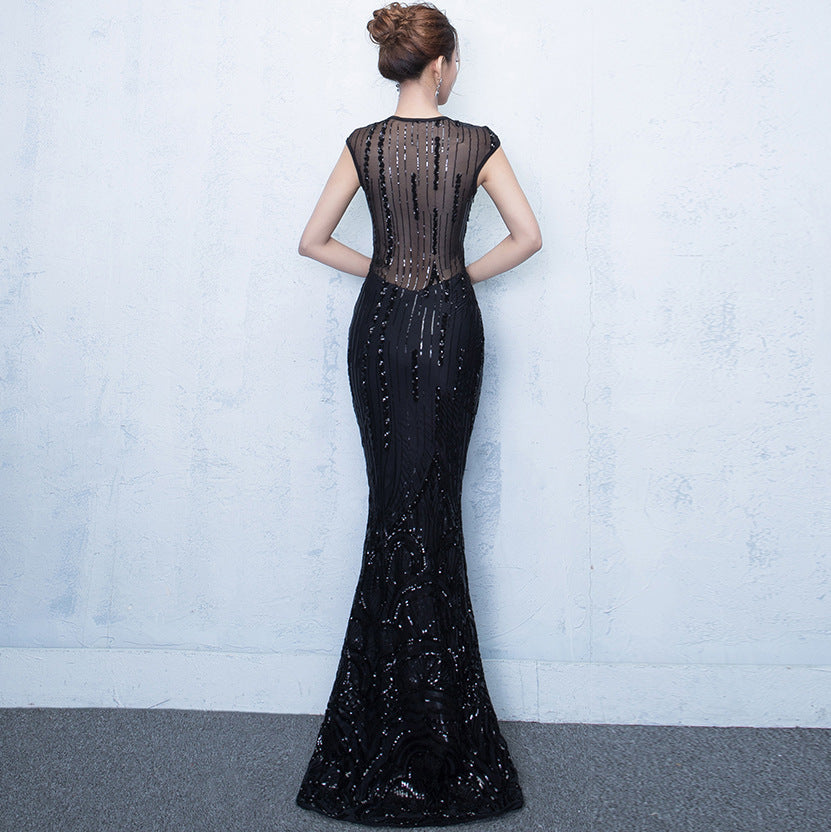 Women's Banquet Evening Dress Summer Long Fishtail Dress Slim Fit