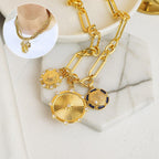 Gold-tone sun pendant necklace