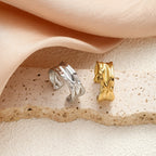 Irregular adjustable stainless steel open ring