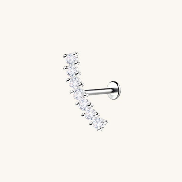 S925 silver arc flat-back stud earring
