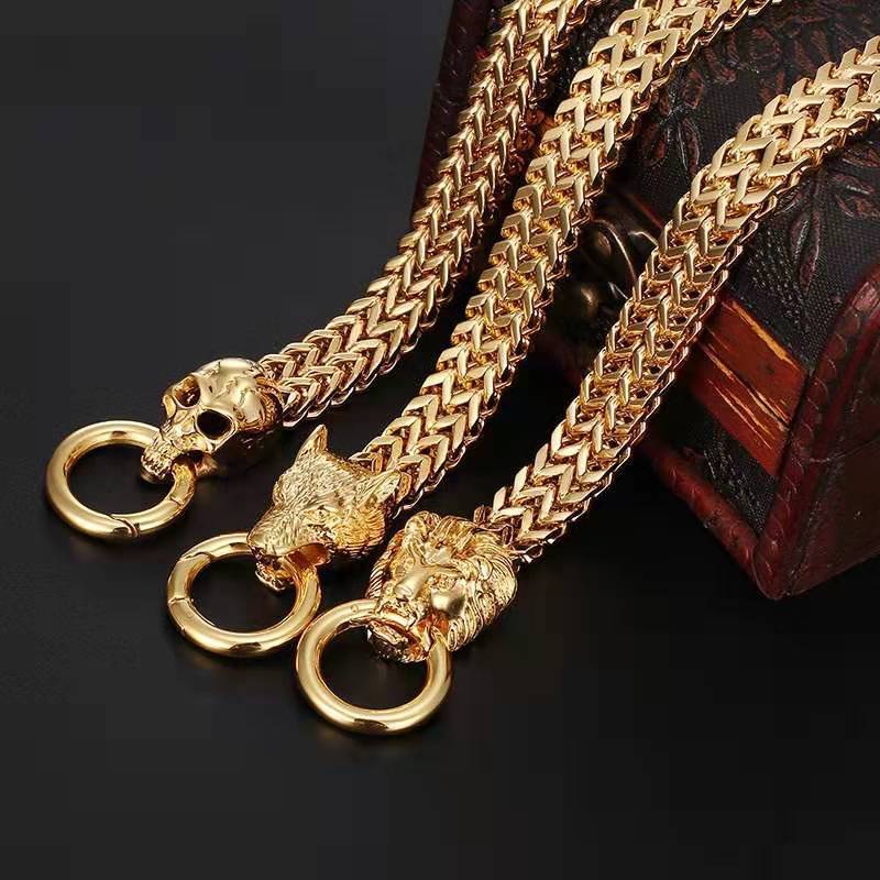 Men's lion skull wolf stainless steel bracelet
