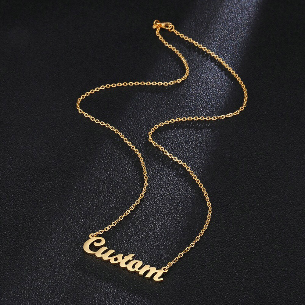 Personalized stainless steel nameplate pendant necklace