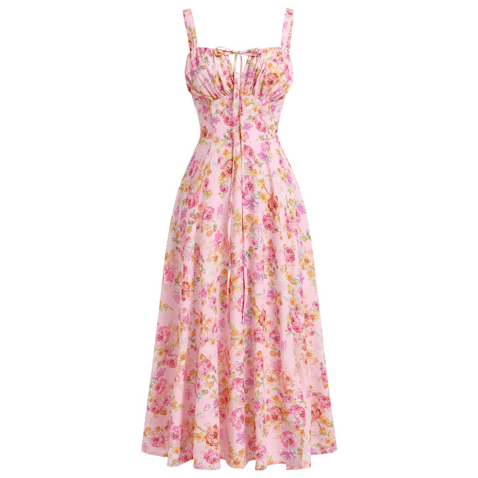 Floral strap midi dress