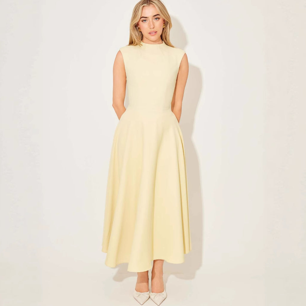 Sleeveless patchwork maxi dress