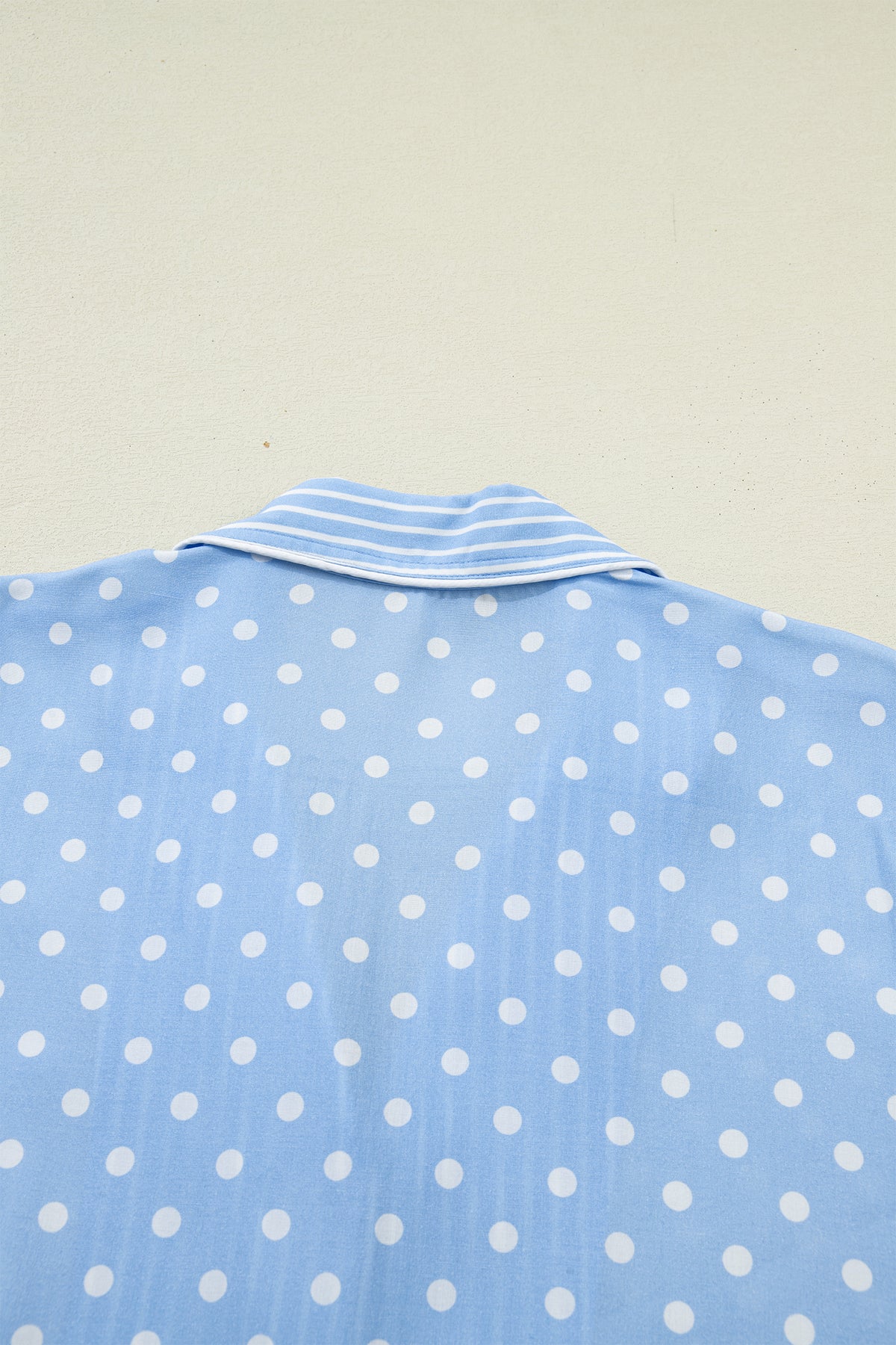 Sky Blue Dotted Print Pajama Set