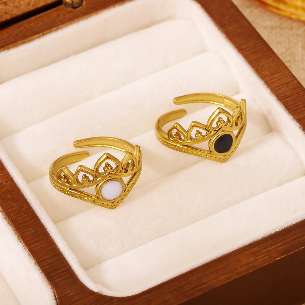 18K gold-color stainless steel statement ring