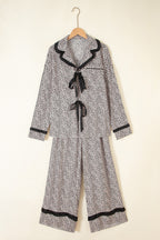 Brown Leopard Bow Pajama Set