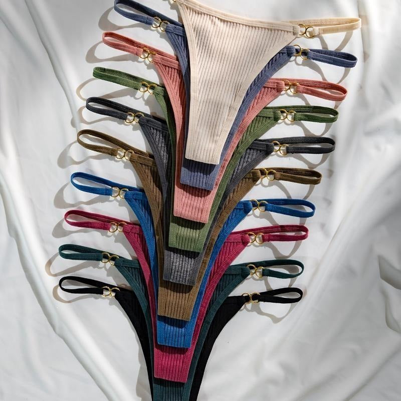 Women's ring-detail low-rise thong panties
