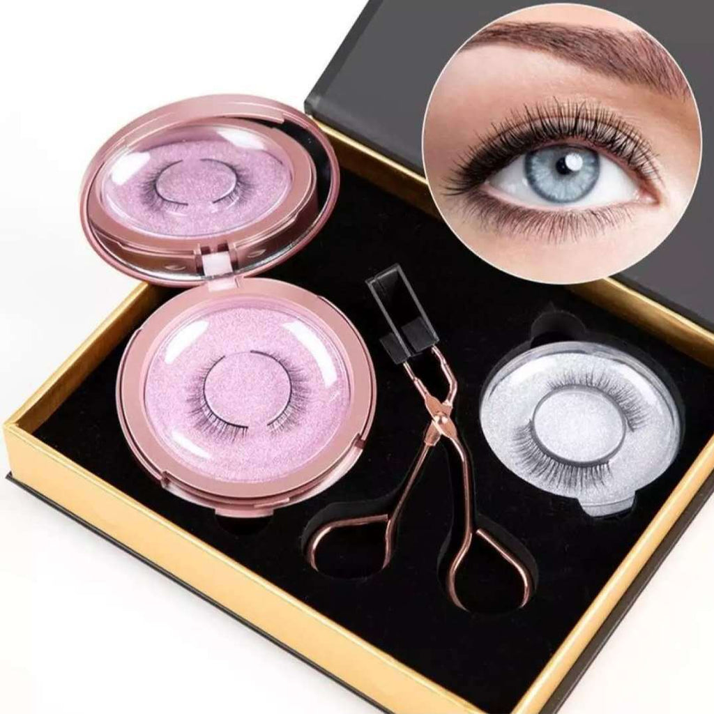 Reusable magnetic false eyelashes set