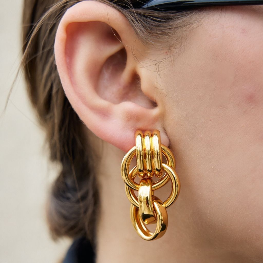18K gold-color stainless steel earrings