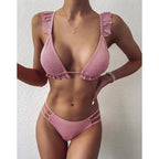 Ruffle Shiny Bikini Swimwear