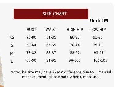 Size chart graphic for women’s sequin dress, unit CM, bust waist hip low hip