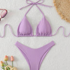 Women's Lavender Triangle Bikini Set