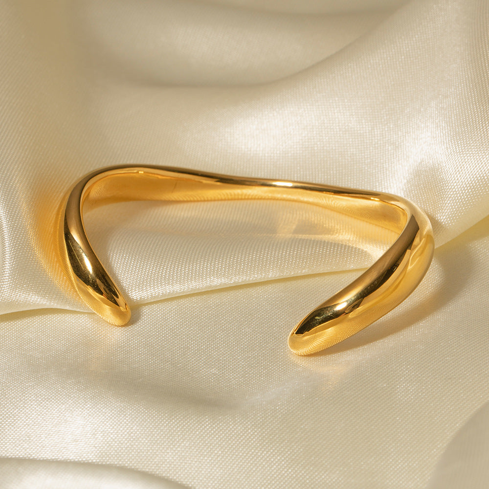 Irregular wave stainless steel bracelet