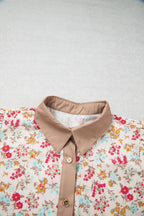 Orange Floral Color-Block Belted Mini Dress