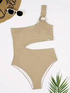Shoulder Cut One-piece Swimwear