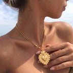 18K gold-color Sacred Heart evil eye pendant necklace