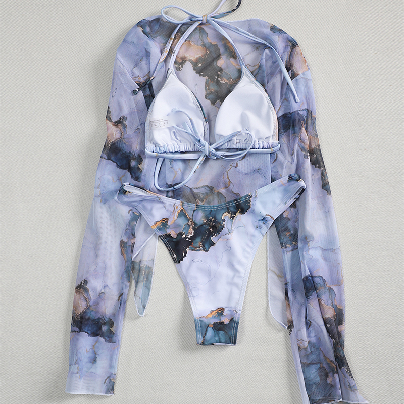 Marble Print Bikini Swimwear