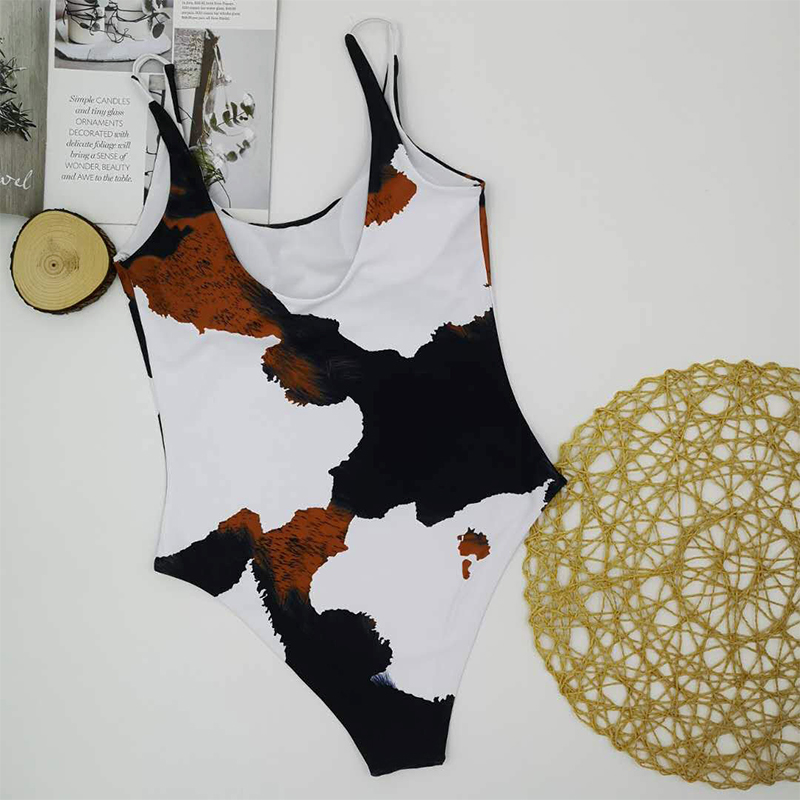 Vintage Print One-piece Swimwear