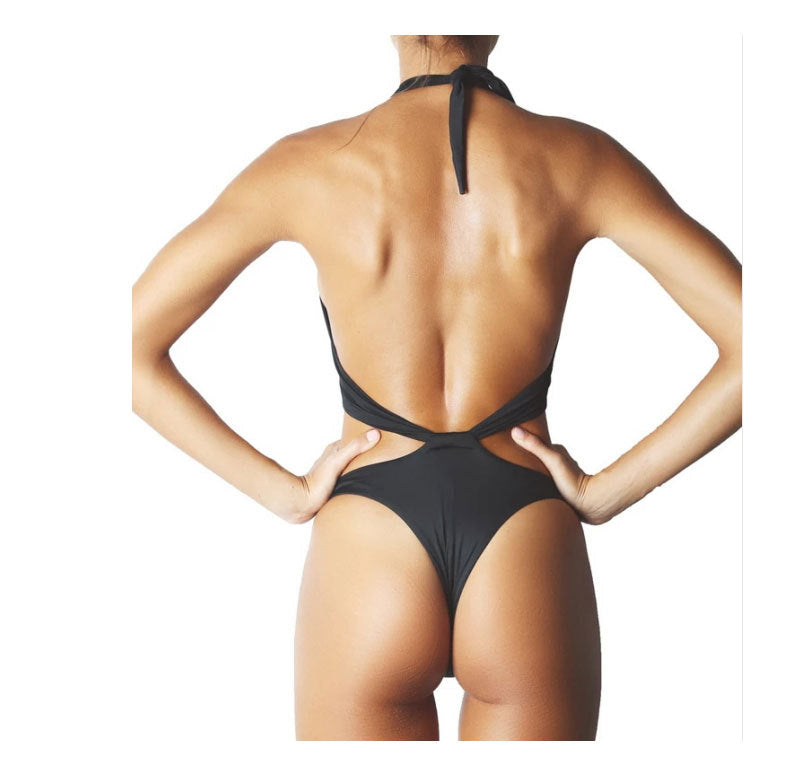 Solid Color One-piece Swimwear
