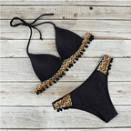 Patchwork Tassel One-piece Swimwear