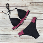 Patchwork Tassel One-piece Swimwear