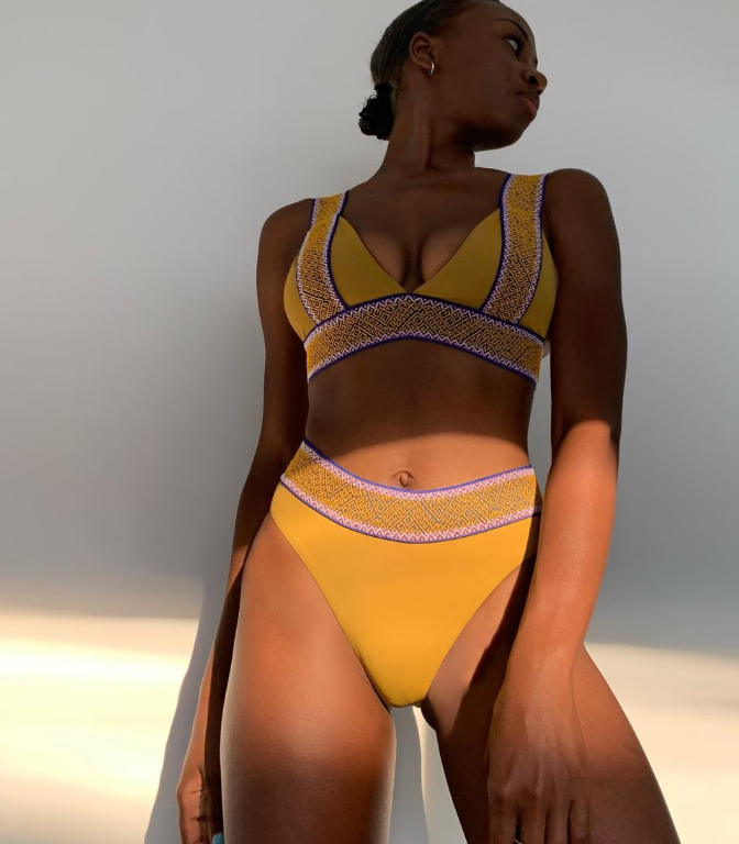 Nylon High One-piece Swimwear