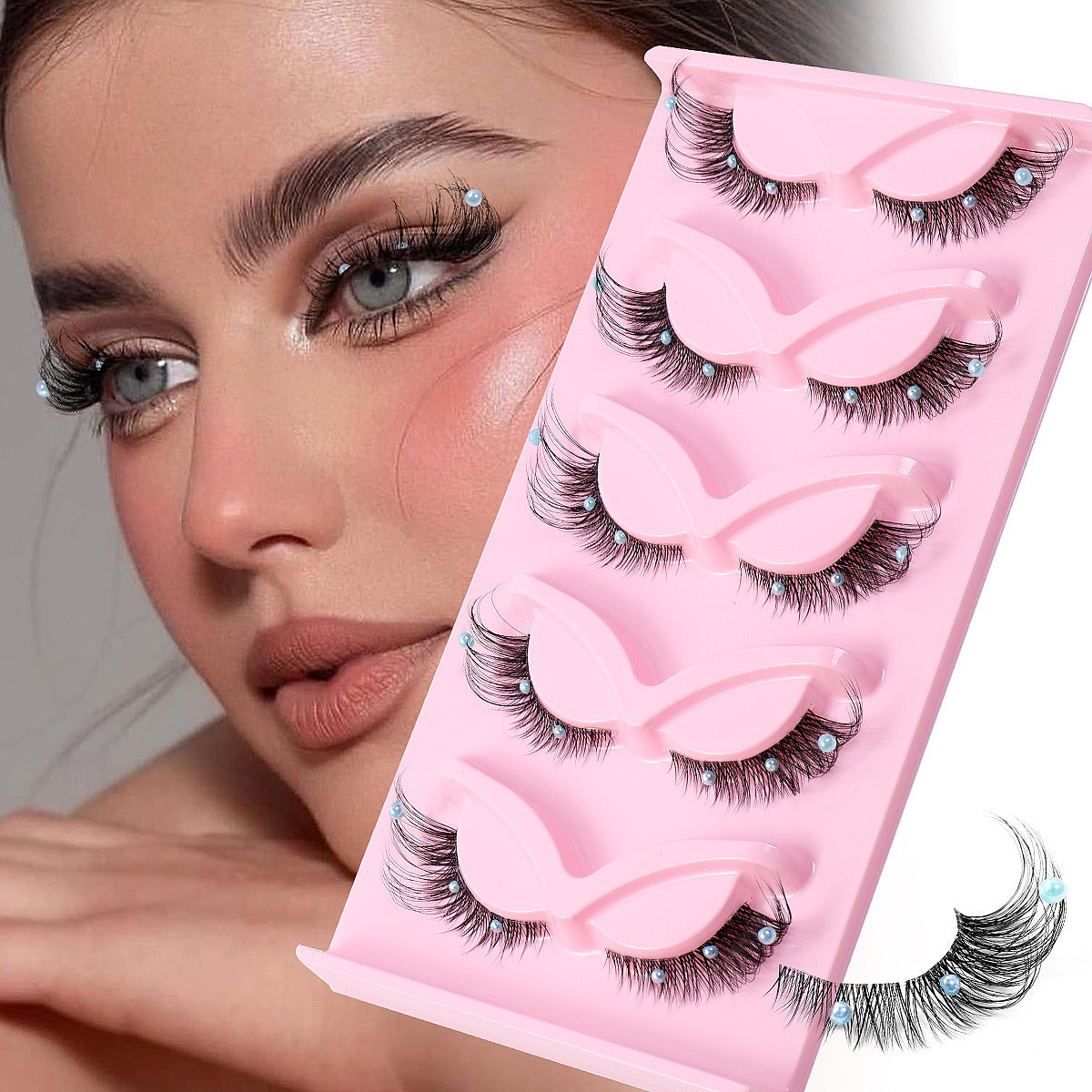 5-pair foxy cat-eye false eyelash set