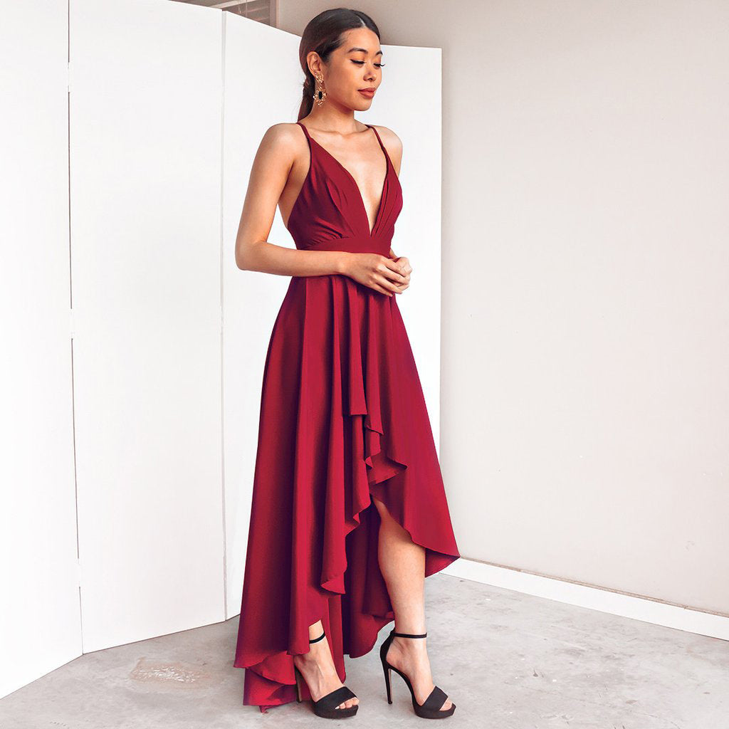 V-Neck Cami Party Maxi Dress