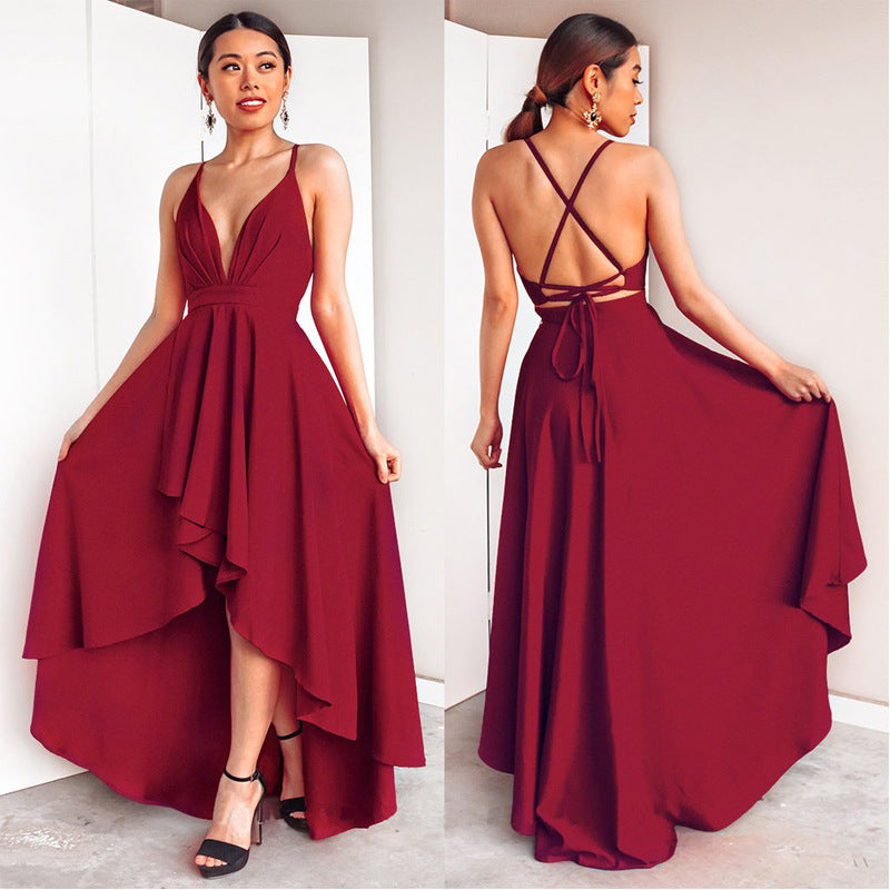 V-Neck Cami Party Maxi Dress