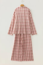 Pink Plaid Long-Sleeve Pajama Set